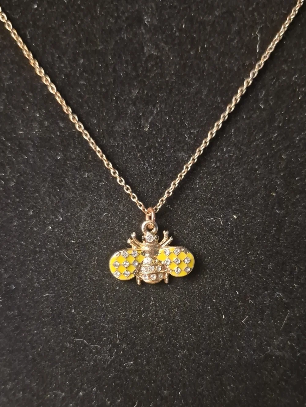 J. Crew Yellow Enamel Bee Pendant Necklace